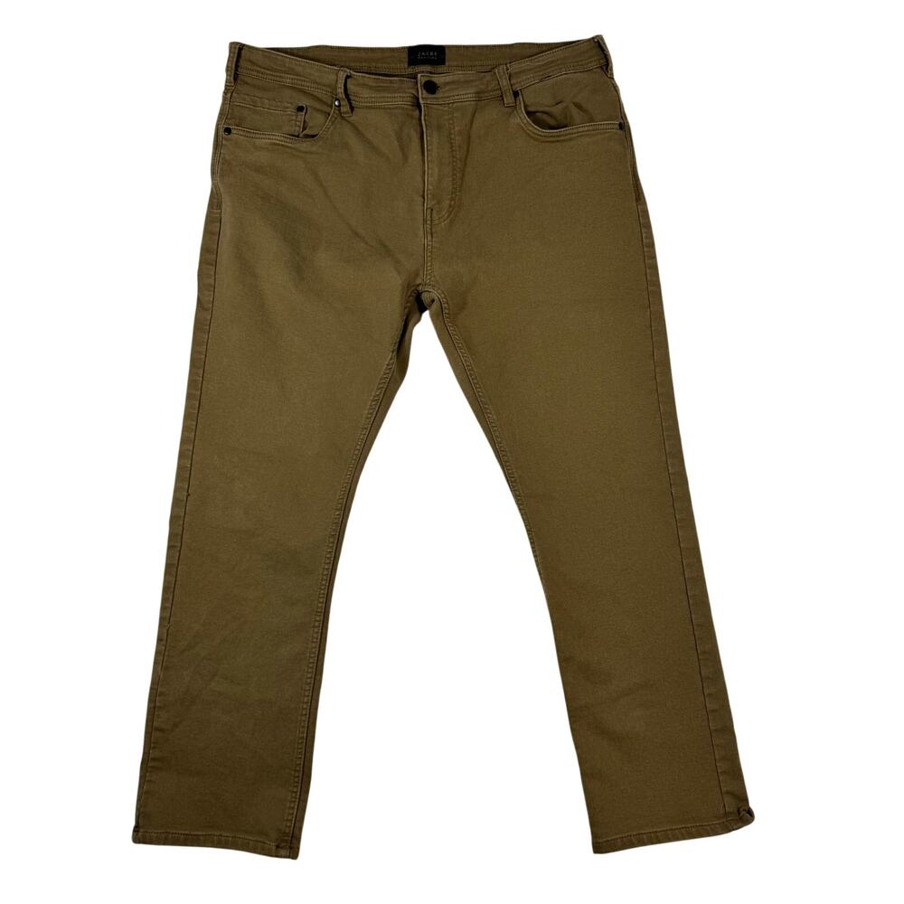 Jachs NY Men's 40X30 Tan Straight Fit Stretch Leg Pants 5 Pocket Cotton Blend